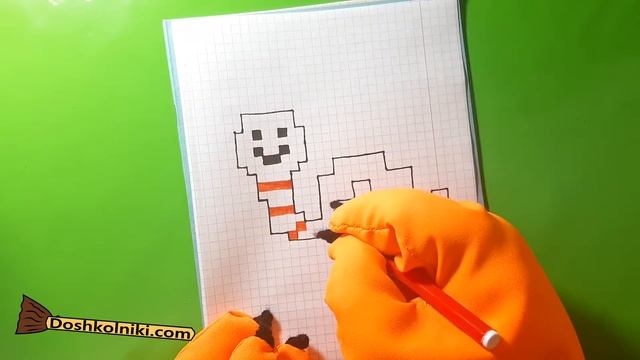 Как Рисовать Червячка по клеточкам? ? Рисунки по клеточкам с Котом Баюном (2019 год) смотреть онлайн