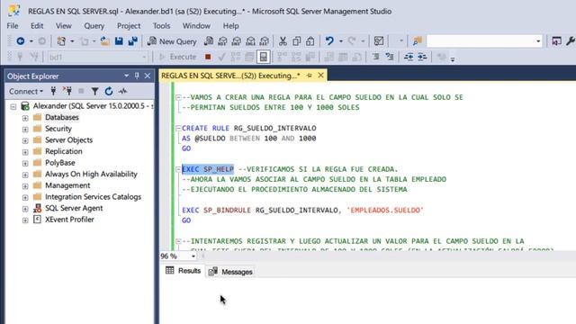 COMO CREAR Y ASOCIAR REGLAS (CREATE RULE - SP_BINDRULE) смотреть онлайн