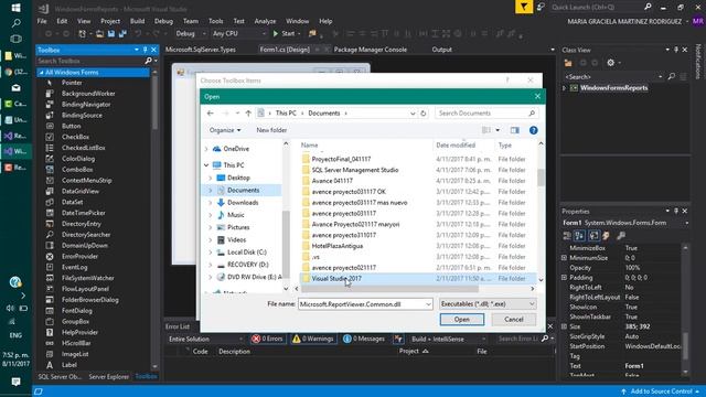 Agregar Report Viewer - Visual Studio 2017