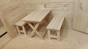 Баня с террасой или Баня с беседкой из бруса