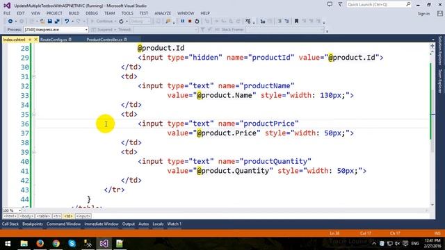 Update Multiple Textbox in ASP NET.MVC and Entity Framework смотреть онлайн