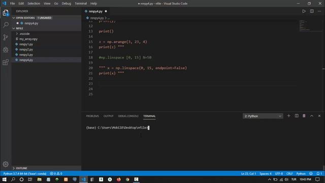 Yeni Başlayanlar İçin NumPy - Ders 4 - Gömülü Fonksiyonlar II, arange - linspace, reshape, random смотреть онлайн