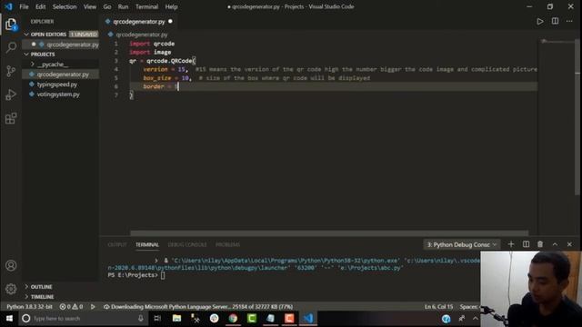 Watch Project QR Code Using Python - day 4 смотреть онлайн
