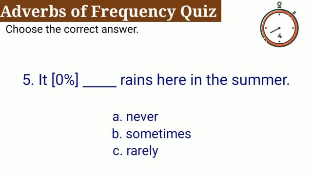Adverbs Of Frequency Quiz || English Grammar Test