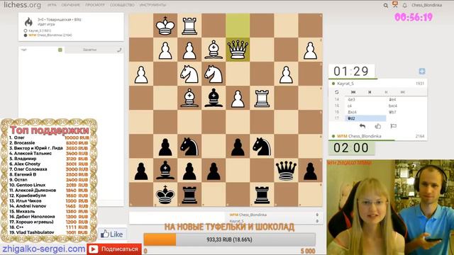 Блиц партия с Международным Мастером ФИДЕ Татьяной Жигалко смотреть онлайн