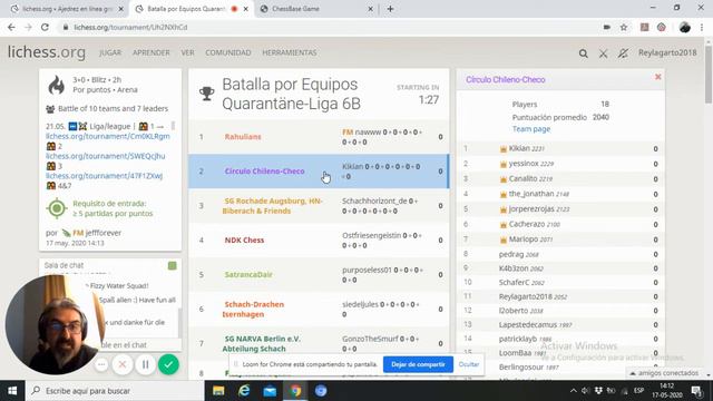 Batalla por Equipos Quarantäne Liga 6B #Uh2NXhCd • lichess org / 17-05-2020 смотреть онлайн