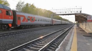 Тепловоз ТЭП70БС-022 с фирменным поездом "Императорский маршрут" Тюмень-Тобольск