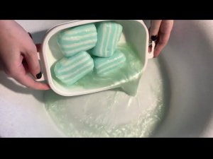 ASMR/ soaked soap FRESH sponge/relaxing sounds