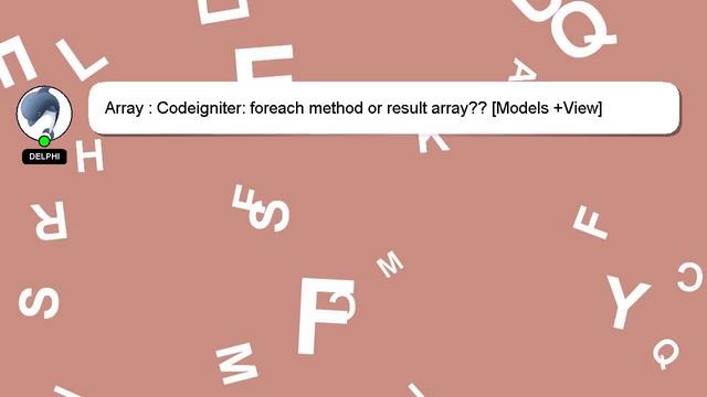 Array : Codeigniter: foreach method or result array?? [Models +View] смотреть онлайн