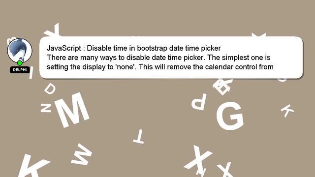 JavaScript : Disable time in bootstrap date time picker смотреть онлайн