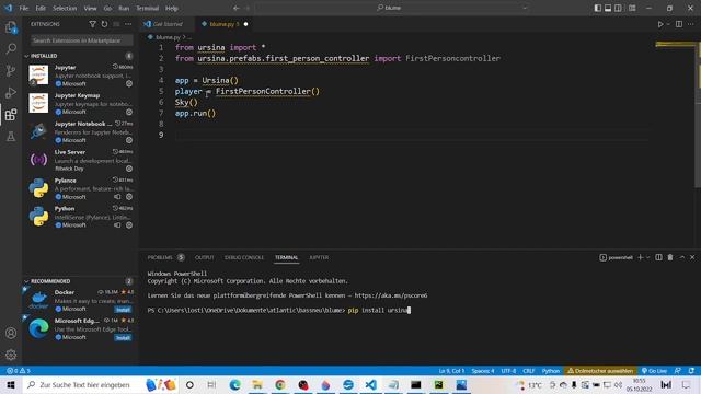 Ursina (game) installieren und mit Python verbinden in visual-Studio-Code - Deutsch смотреть онлайн