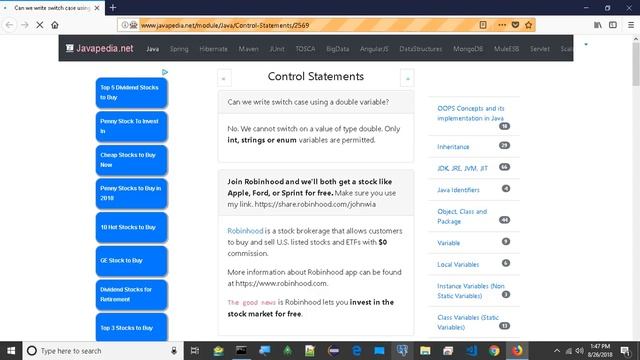 Can we write switch case using a double variable?
| javapedia.net смотреть онлайн