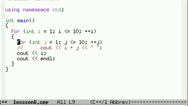 Урок 6. C++ Таблица умножения смотреть онлайн