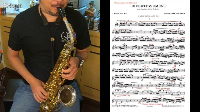 ｜109年學生音樂比賽｜大專組指定曲 2｜Divertissement - 1st Mvt. / P.M. Dubois /〈 示範、譜例 〉(Demo & Music Notes) смотреть онлайн