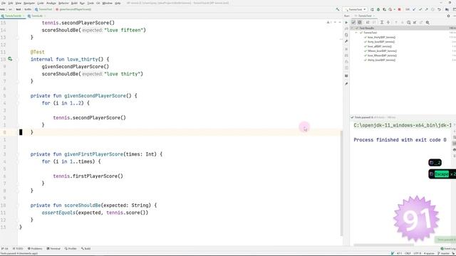 Kotlin with IntelliJ: Tennis -v1 смотреть онлайн