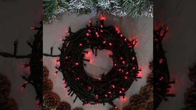 Гирлянда «Нить» 20 м, IP44, тёмная нить, 200 LED, свечение красное, 8 режимов, 220 В смотреть онлайн
