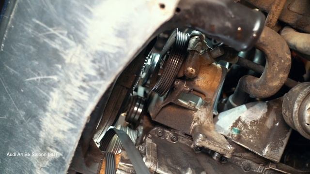How to change serpentine belt on AUDI A4 B5 Saloon [TUTORIAL AUTODOC] смотреть онлайн