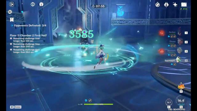 Genshin Impact AMBER & GANYU CLEAR SPIRAL ABYSS FLOOR 11 смотреть онлайн