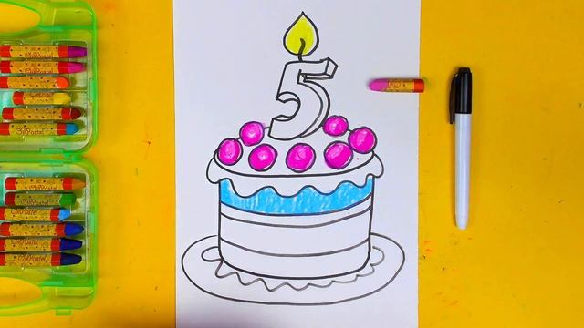 5 лет РыбаКит - рисуем ТОРТ смотреть онлайн