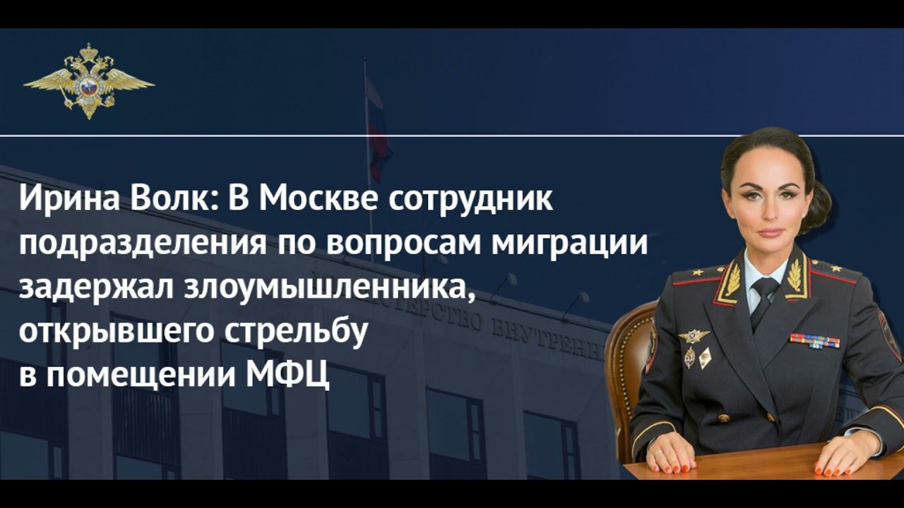 Ирина Волк: В Москве задержан злоумышленник, открывший стрельбу в помещении МФЦ смотреть онлайн