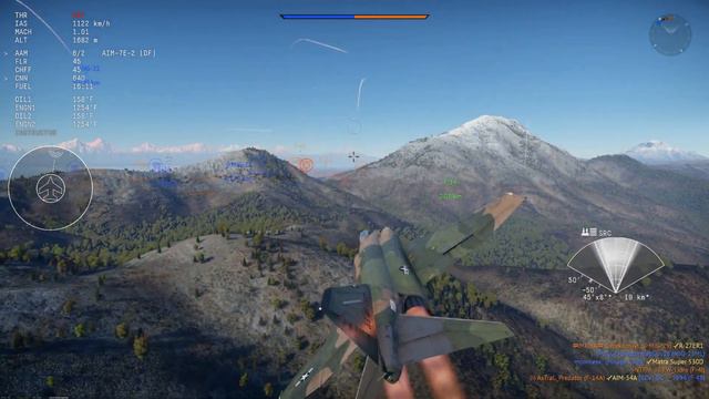 F-4E Phantom II Gameplay, BVR with AIM-7E, AIM-9J dogfighting and death to waltz of the flowers смотреть онлайн