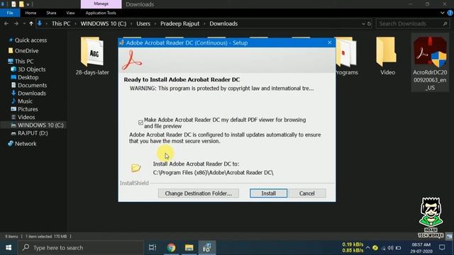 How To Download and Install Adobe Acrobat Reader (PDF Reader) in Any Windows {in Hindi}. смотреть онлайн