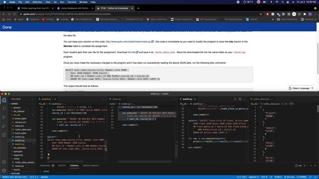 Using Database and JSON with Python Coursera смотреть онлайн