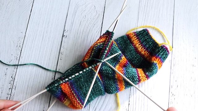 Как делать убавки после того, как связали пятку смотреть онлайн