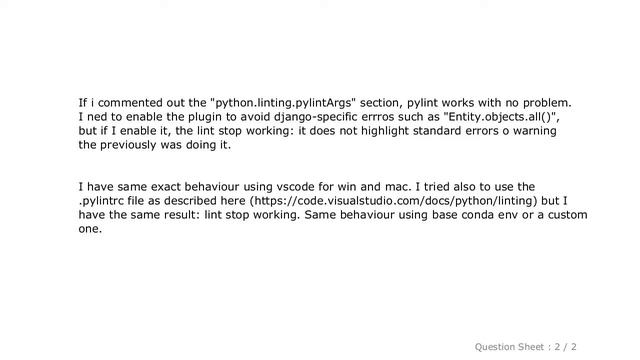Django : enabling pylint_django plugin in vscode, pylint stop working смотреть онлайн