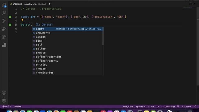 JavaScript Objects - Object.fromEntries() смотреть онлайн