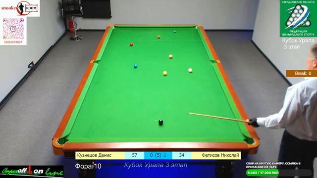 Кузнецов Денис vs Фетисов Николай. Кубок Урала 3 Этап. Snooker Room. смотреть онлайн