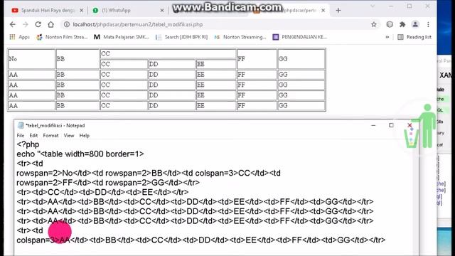 Membuat Tabel Modifikasi dengan PHP & HTML смотреть онлайн