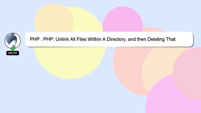 PHP : PHP: Unlink All Files Within A Directory, and then Deleting That Directory смотреть онлайн