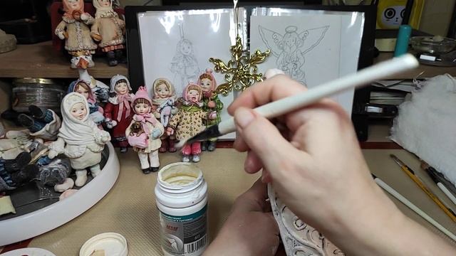 ? АНГЕЛ (украшение макушки ёлки). Урок номер 16. Грунтовка и тонировка. смотреть онлайн