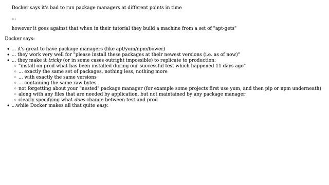 Doesn't dockerfile initial configuration defeat one of the key arguments of docker? смотреть онлайн
