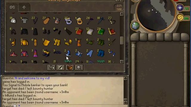 my bank with new vesta items on ninjascape :D смотреть онлайн