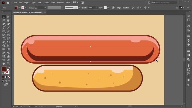 Adobe illustrator --How to Draw Hamburger-Hotdog (Easy)in illustrator смотреть онлайн