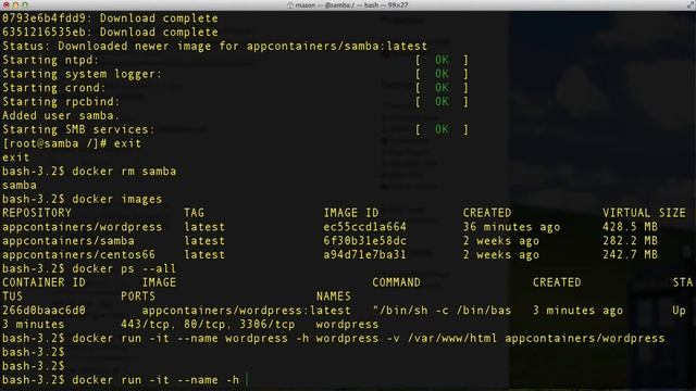 Samba Configurable Docker Container Demo. Built on CentOS 6.6 смотреть онлайн