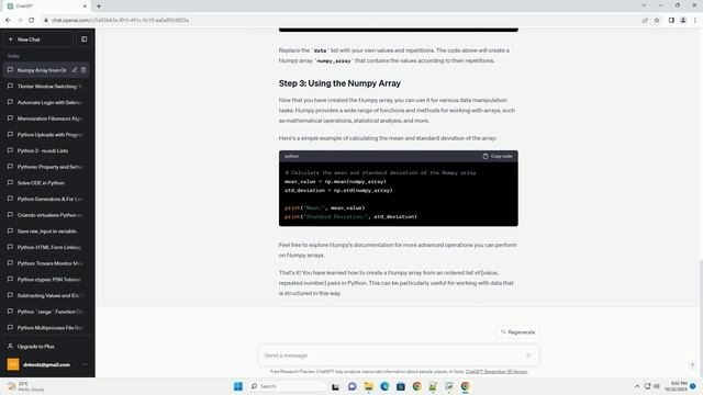 Python make numpy array from ordered list value repeatedNumber смотреть онлайн