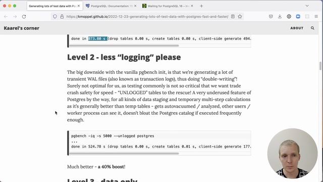5mins of Postgres E50: Using pgbench to load data faster, and the random_normal function in PG16 смотреть онлайн