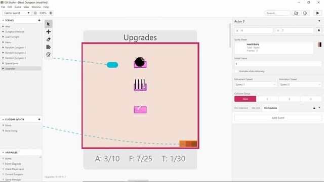 Player Upgrades In GB Studio - Dead Dungeon - Game Boy Competition 2021