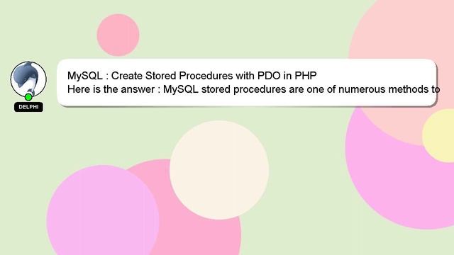 MySQL : Create Stored Procedures with PDO in PHP смотреть онлайн