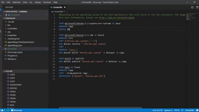 Configure docker and create microservice .net core command prompt смотреть онлайн