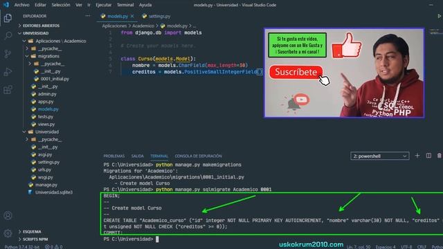 Migración de Modelo hacia Base de Datos | Comandos sqlmigrate y makemigrations | Curso Django ? # 1 смотреть онлайн