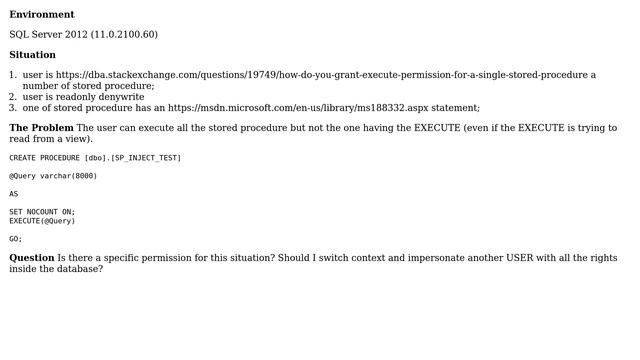 MSSQL - GRANT EXECUTE permission inside stored procedure смотреть онлайн