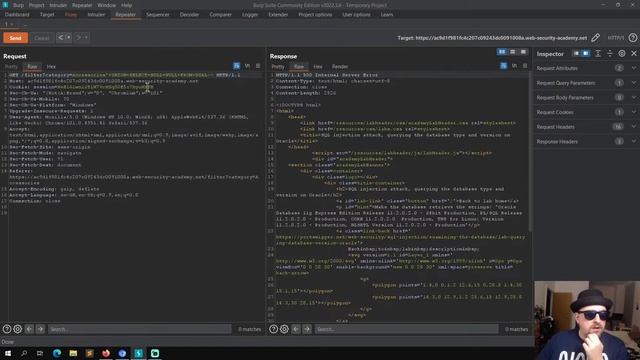 PortSwigger: SQL injection attack, querying the database type and version on Oracle смотреть онлайн