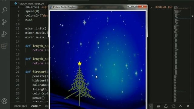 Code an animated New Year card in Turtle Python | Wishing Happy New Year using Python Turtle смотреть онлайн