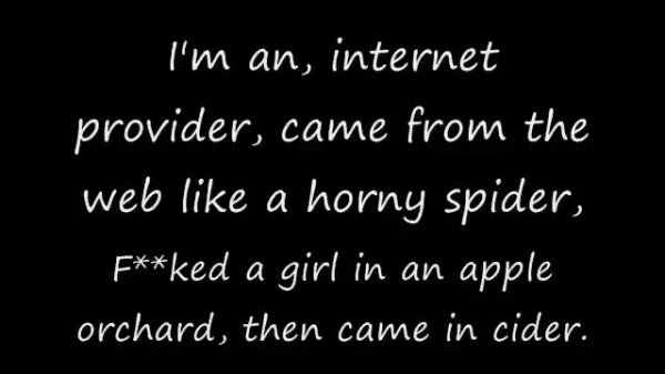 words words words lyrics on screen by Bo Burnham