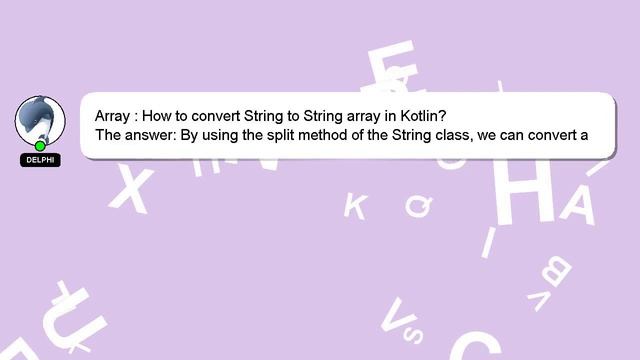 Array : How to convert String to String array in Kotlin? смотреть онлайн
