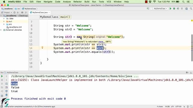 Java STRINGS tutorial with example. Java Tutorial for Beginners #7.2 смотреть онлайн